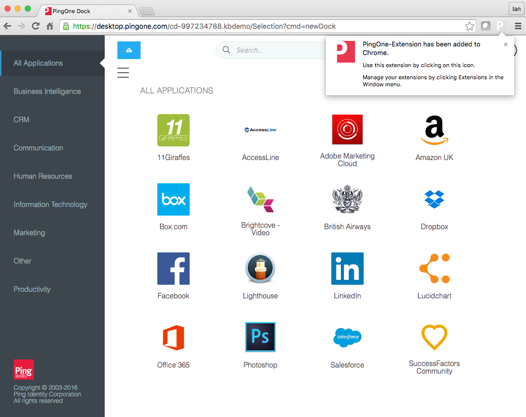 How to install the PingOne for Enterprise browser extension - New Dock