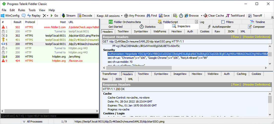 How do I use Fiddler to Troubleshoot SSO?