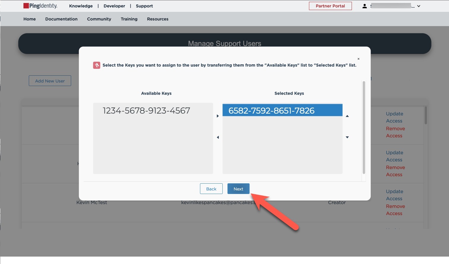 Manage Support Portal Users Multi Support Key