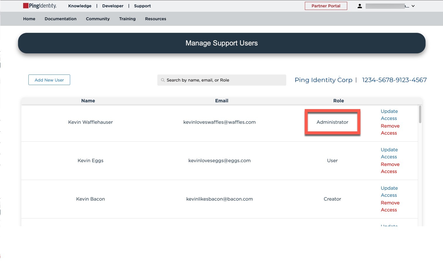Manage Support Portal Users Multi Support Key